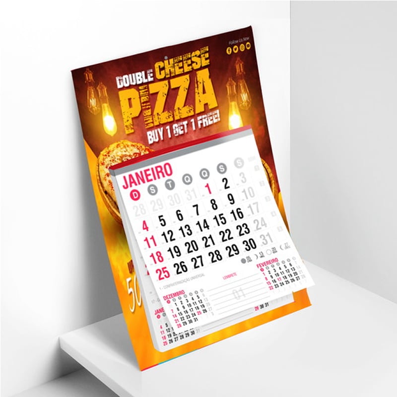 Folhinha Comercial Calendário de Parede Lapa São Paulo